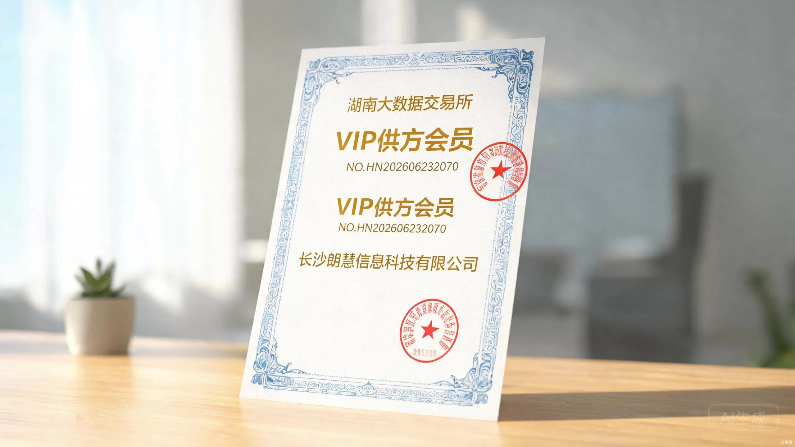 供方会员证书