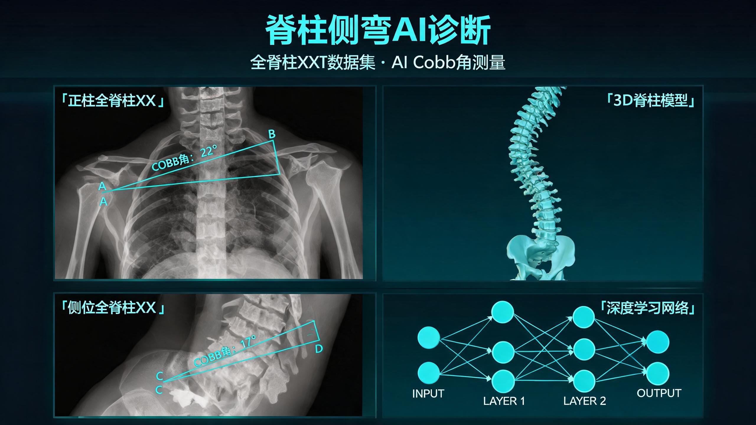 脊柱侧弯AI的精准化之路：170万全脊柱数据与Cobb角自动测量的临床验证